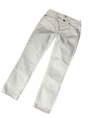NWOT PAIGE Kylie Crop White Raw Hem Skinny Jeans Size 25